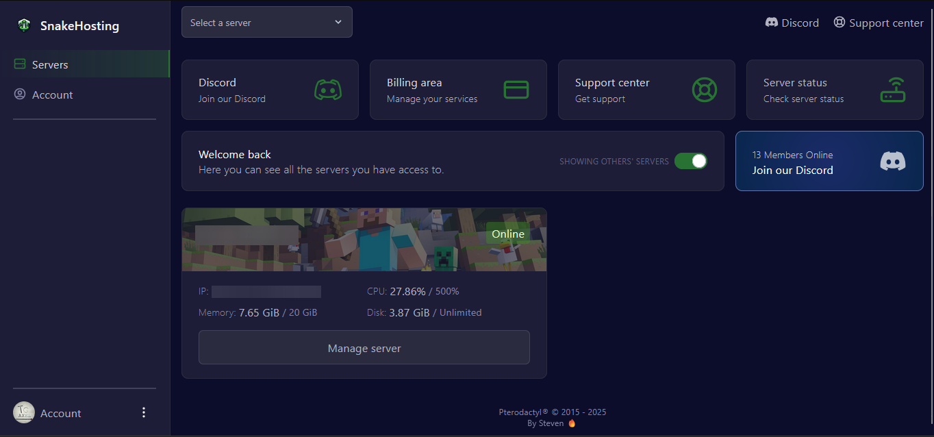 Dashboard principal con estadísticas